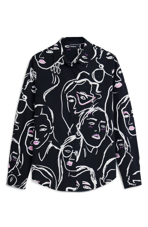 Desigual Cam Faces Shirt In Black