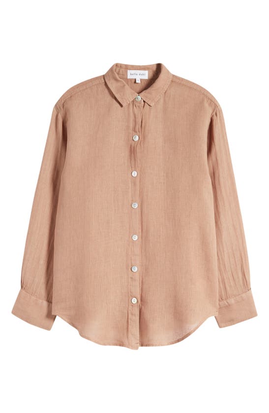Shop Bella Dahl Linen Button-up Shirt In Desert Brown