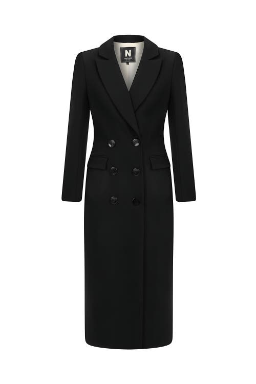Nocturne Curvy Maxi Coat In Black