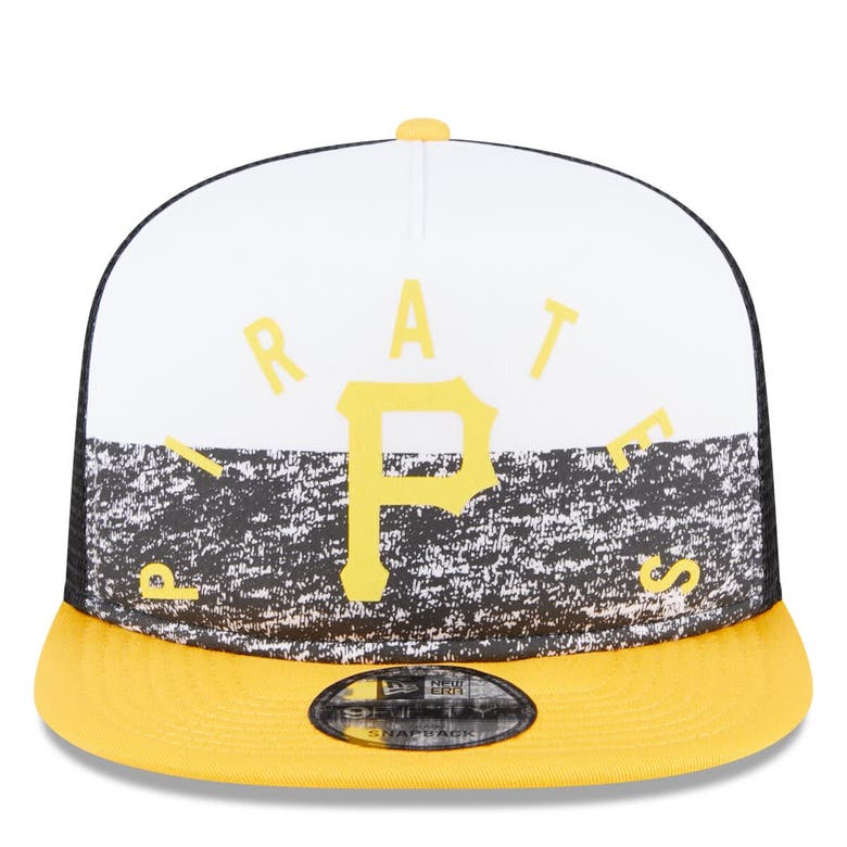 Shop New Era White/gold Pittsburgh Pirates Team Foam Front A-frame Trucker 9fifty Snapback Hat