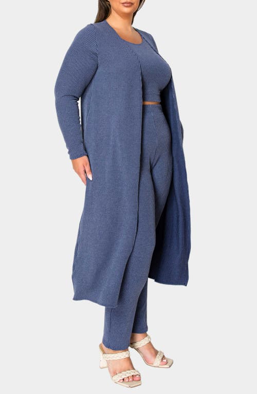 L I V D Luna 3-piece Rib Lounge Set In Navy