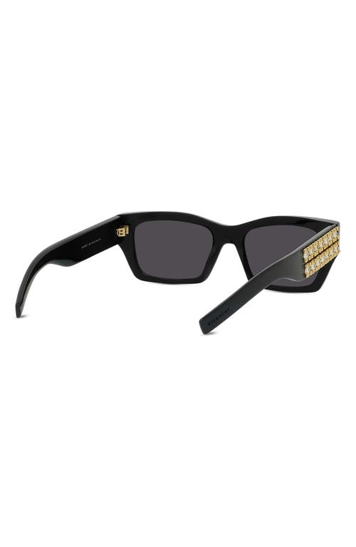 Shop Givenchy Plumeties 54mm Geometric Sunglasses In Shiny Black/smoke