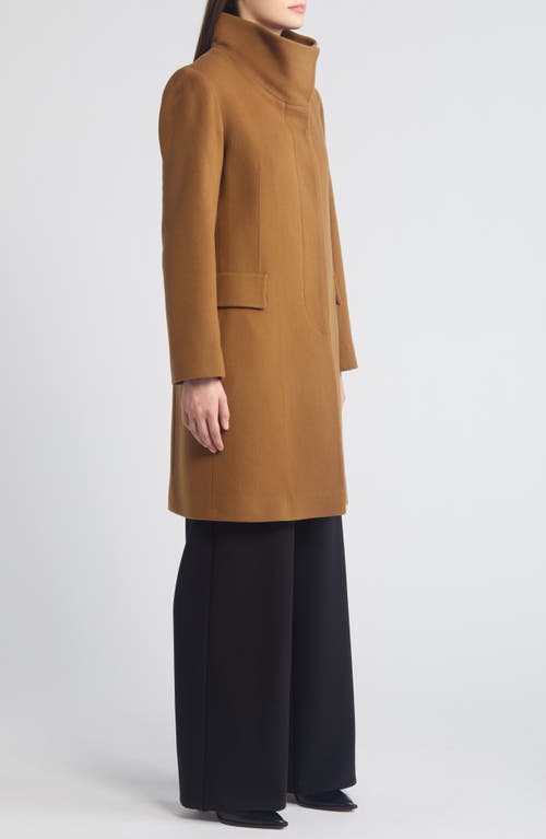 Shop Fleurette Dusty Longline Wool Coat In Vicuna