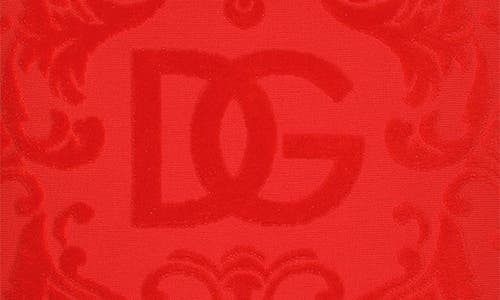 Shop Dolce & Gabbana Dolce&gabbana Dg Logo Cotton Terry Cloth Outdoor Accent Pillow In Red