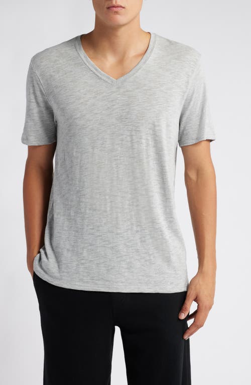 ATM Anthony Thomas Melillo Slub Jersey V-Neck T-Shirt in Heather Grey 