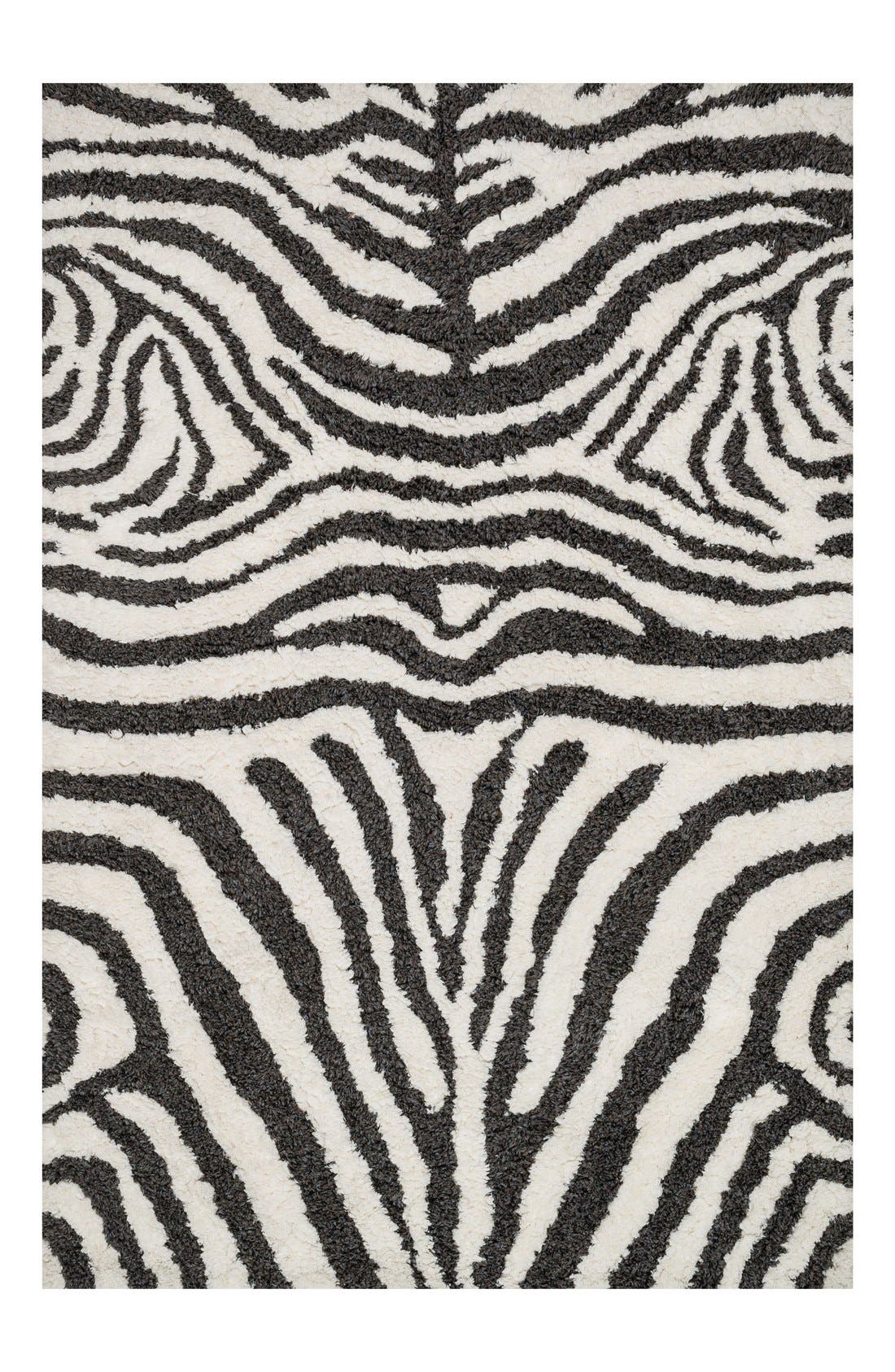 Loloi 'Kiara' Zebra Stripe Shag Rug Nordstrom