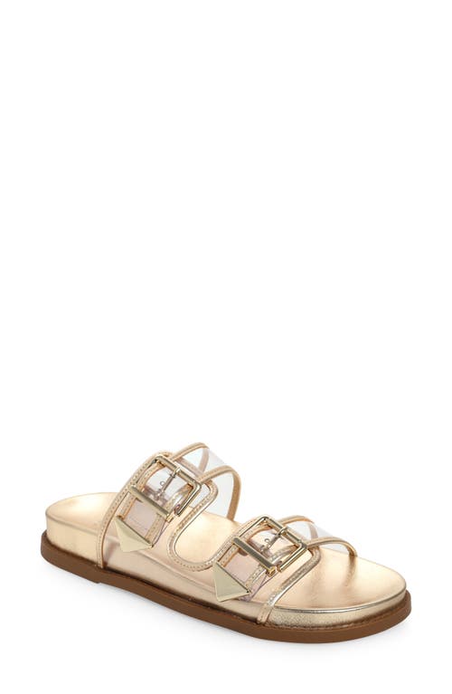 Shop Schutz Naomi Slide Sandal In Transparente/platina