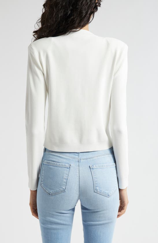 Shop L Agence Toulouse Crewneck Cardigan In Ivory