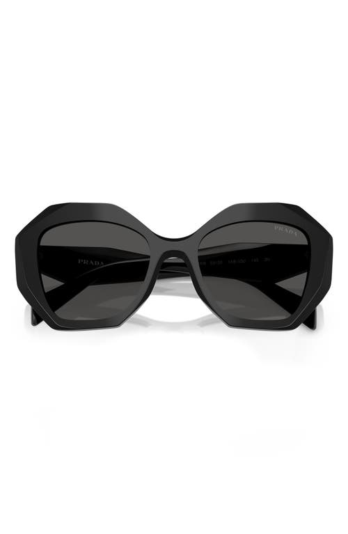 Prada 53mm Gradient Irregular Sunglasses In Black