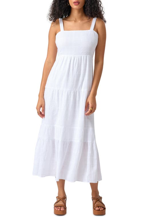 Watching Sunset Tiered Cotton Maxi Dress in White