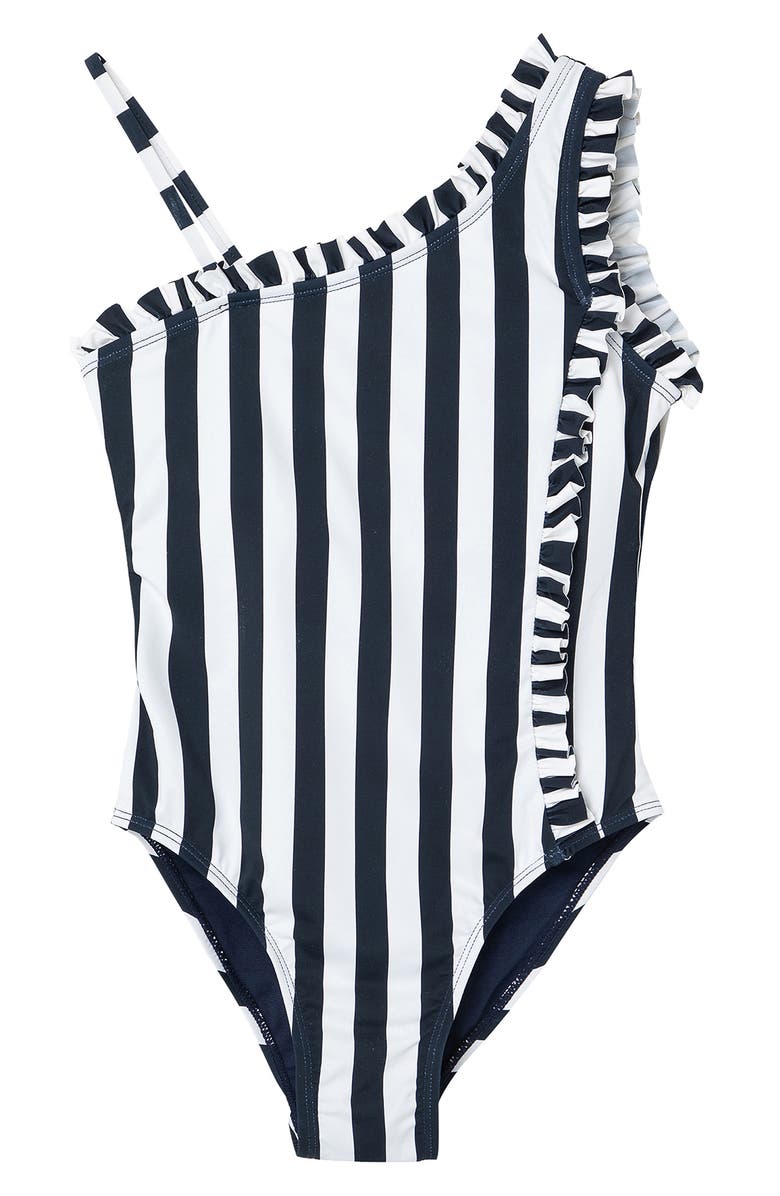 Habitual Kids Kids' Mini Ruffles One-Piece Swimsuit, Main, color, Stripe