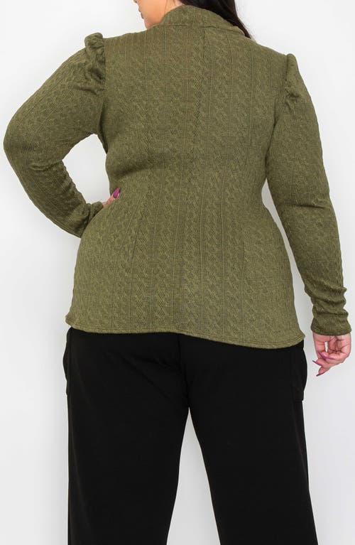 Shop L I V D Catriona Waist Tie Mock Neck Sweater In Olive