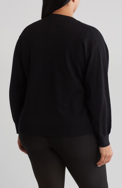 Shop By Design Tom Crochet Zip Sweater In Black/antique White
