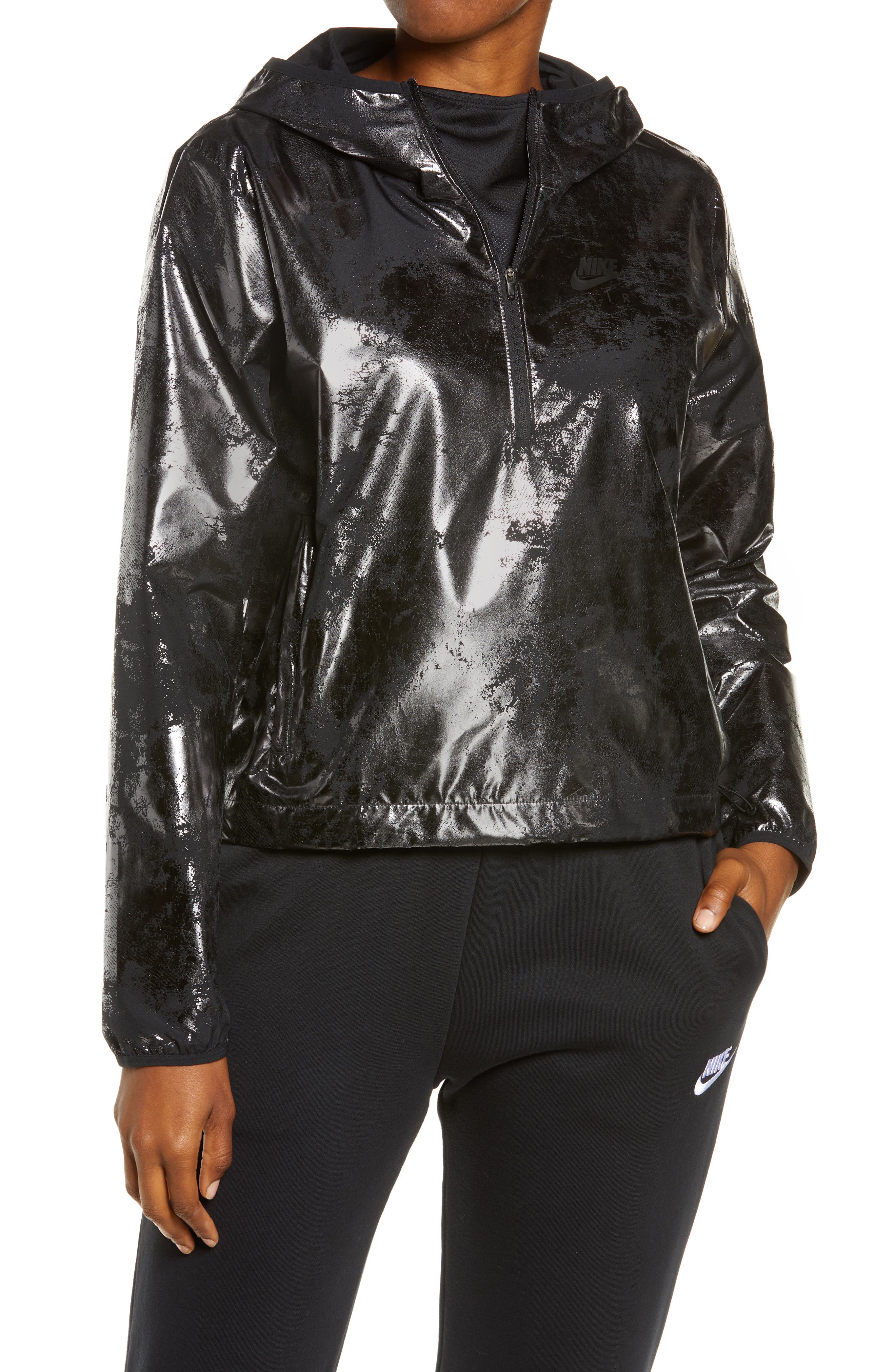 nike metallic windbreaker jacket