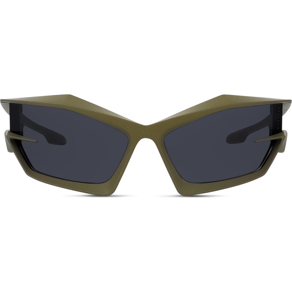 Givenchy Geometric Sunglasses In Matte Dark Green/smoke