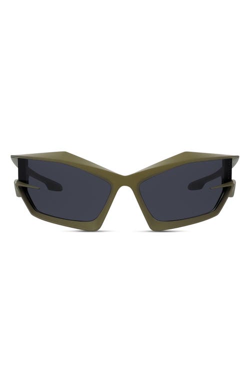 Shop Givenchy Geometric Sunglasses In Matte Dark Green/smoke