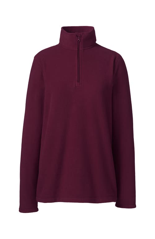 Lands' End School Uniform Young Lightweight Fleece Quarter Zip Pullover In Burgundy