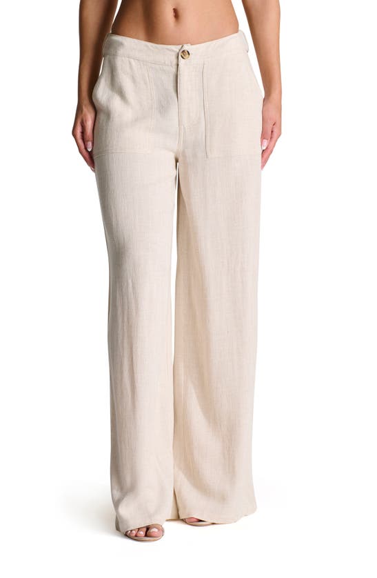 Shop N By Naked Wardrobe Wide Leg Pants In Cream