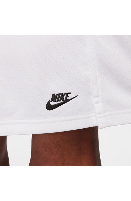 Shop Nike Club Flow Mesh Athletic Shorts In White/black