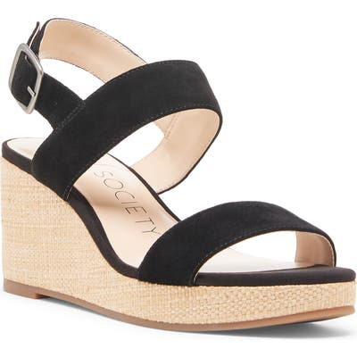 Sole Society Cimme Wedge Sandal, Black