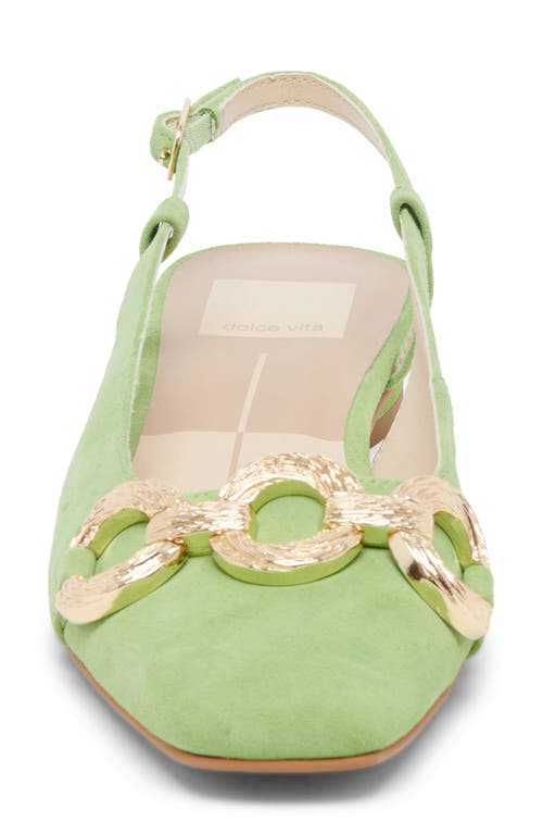 Shop Dolce Vita Ramano Slingback Flat In Lime Suede