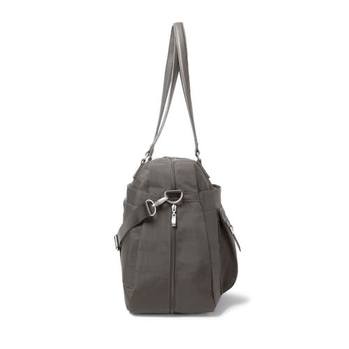 Baggallini Overnight Expandable Laptop Tote Bag With Rfid Wristlet In Sterling Shimmer