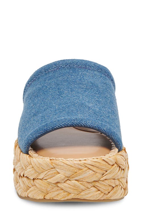 Dolce Vita Chavi Platform Slide Sandal In Blue Denim