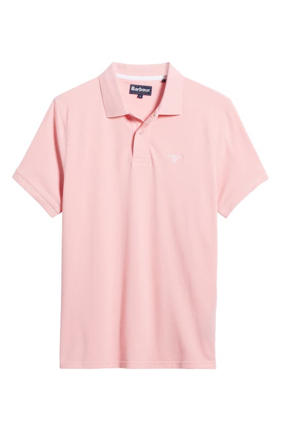 Shop Barbour Lightweight Sports Piqué Polo In Faded Pink