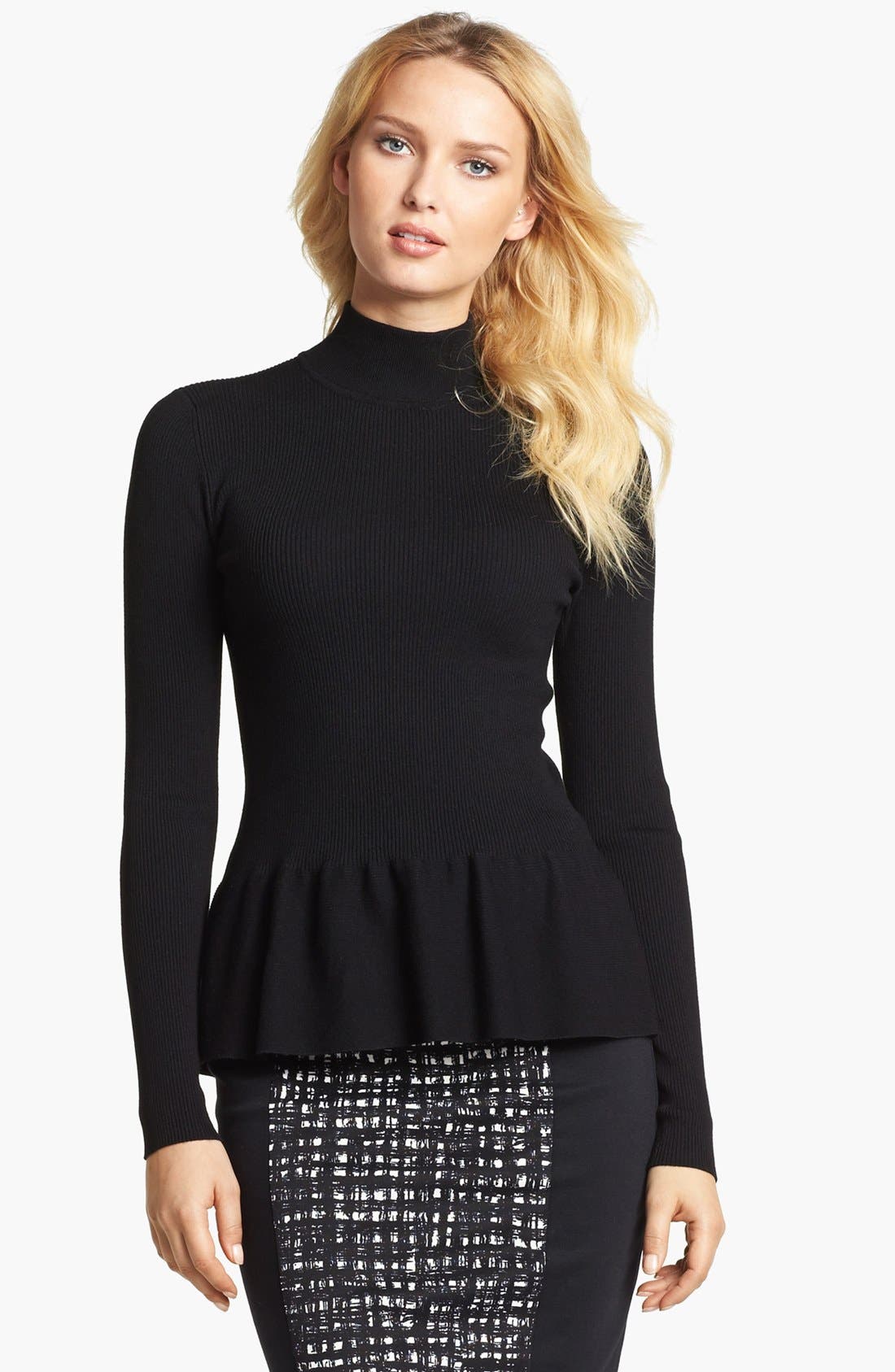 mock neck peplum top