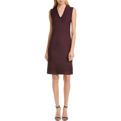 St. John Collection Sculpted Texture Sweater Dress, Burgundy (Nordstrom Exclusive)