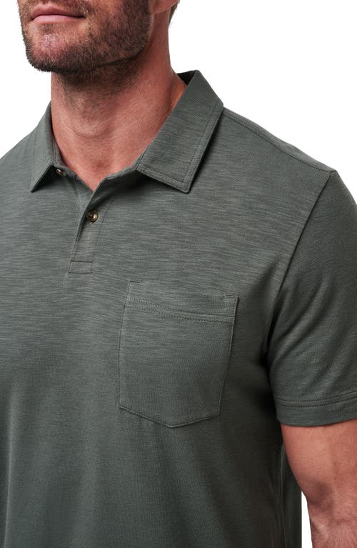 Travismathew Cloud Slub Pocket Polo In Dark Olive