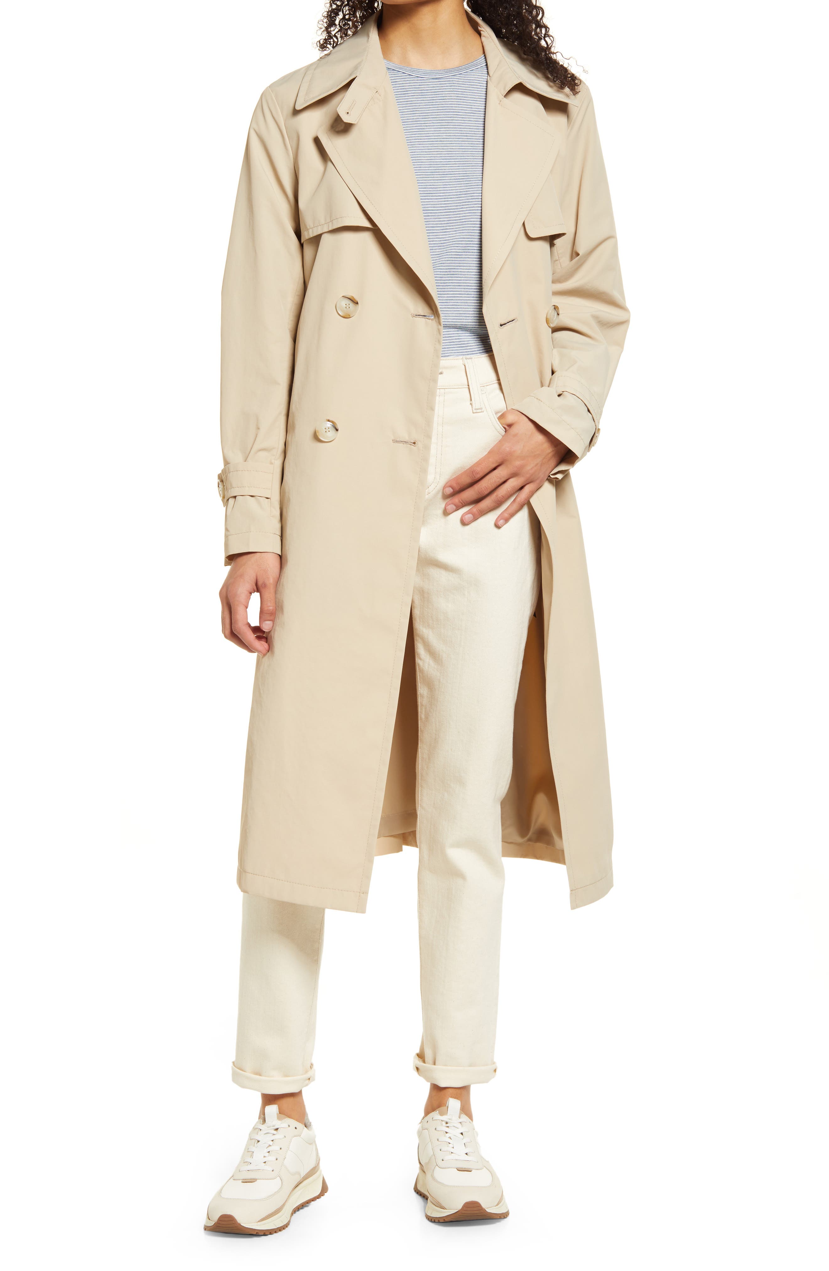 Barena Double-breasted Fluid Trench Coat in Beige Womens Clothing Coats Raincoats and trench coats Natural 