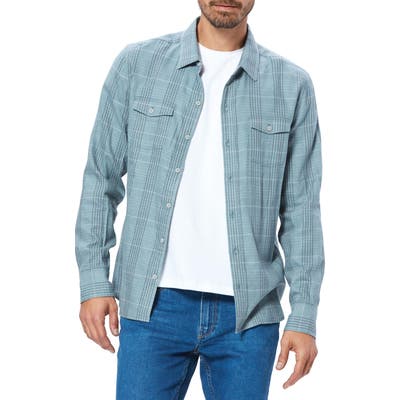 Paige Everett Plaid Button-Up Flannel Shirt, Blue