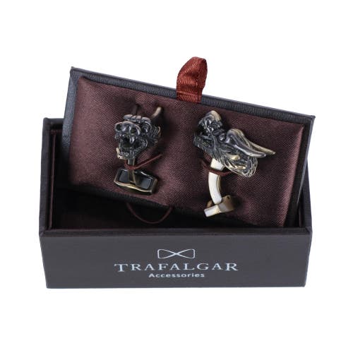 Trafalgar Guardian Of Freedom Dragon Novelty Cufflinks In Silver