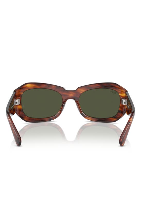 Ray Ban Pillow Beate 56mm Wrap Sunglasses In Striped Havana
