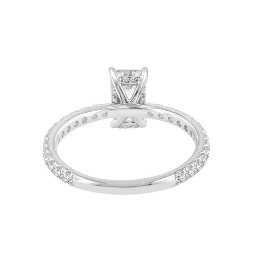 Shop Luvmyjewelry Diadem 14k White Gold Emerald Cut Lab Grown Diamond Hidden Halo Engagement Ring