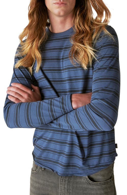 Lucky Brand Venice Stripe Long Sleeve T-Shirt Blue Multi at Nordstrom,