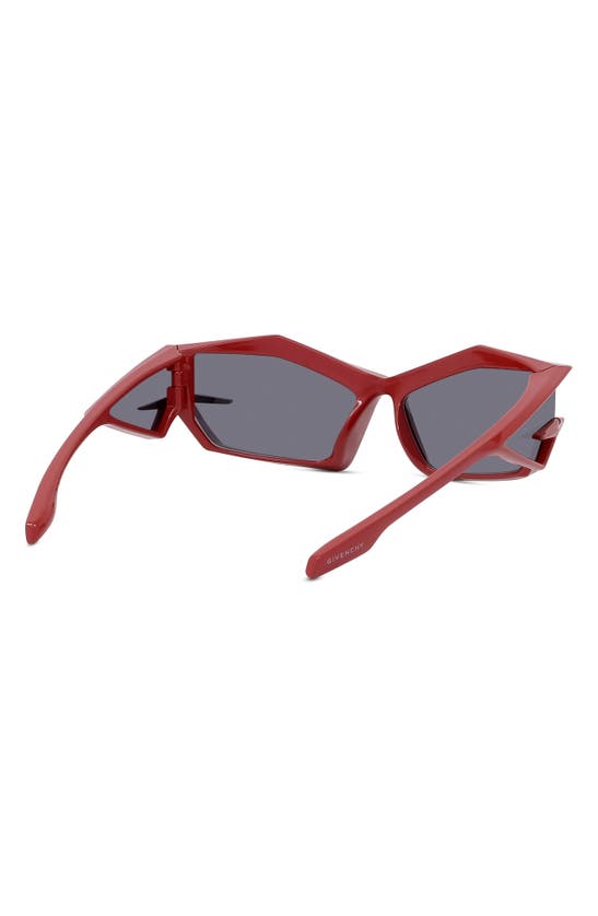 Shop Givenchy Geometric Sunglasses In Shiny Red / Smoke