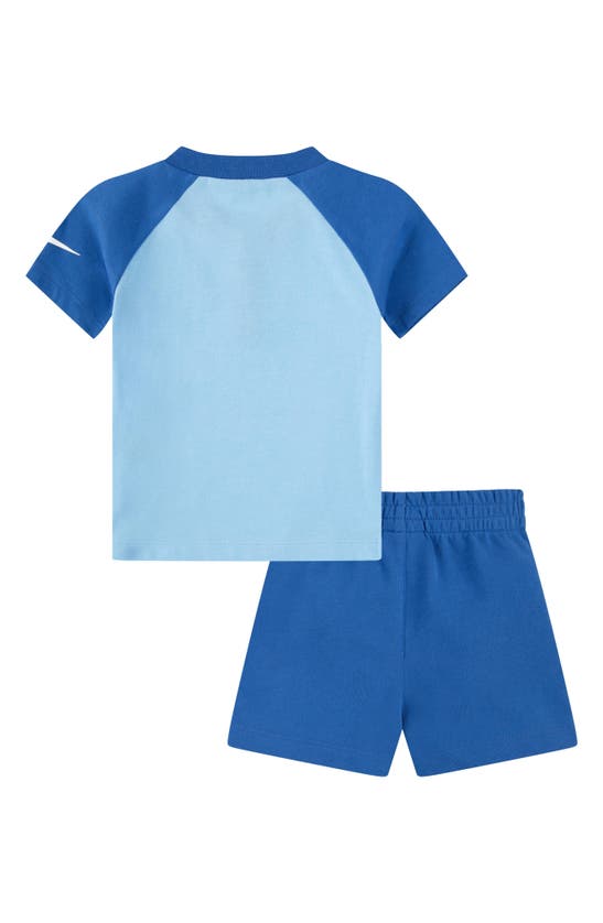 Shop Nike Henley & Sweat Shorts Set In Star Blue