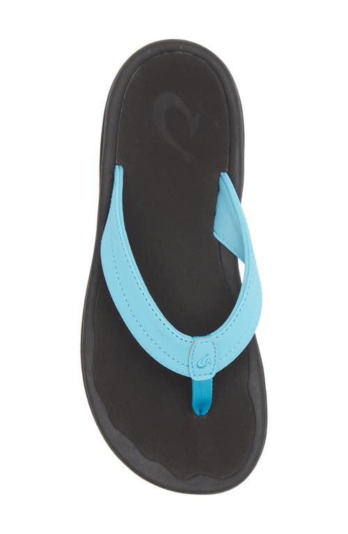 Shop Olukai Ohana Flip Flop In Turquoise/onyx