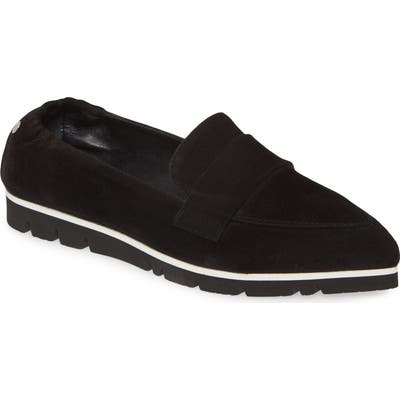 Agl Micro Leopard Print Pointed Toe Loafer - Black