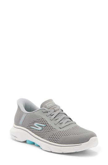 Skechers Go Walk Slip-on Sneaker In Gray/blue