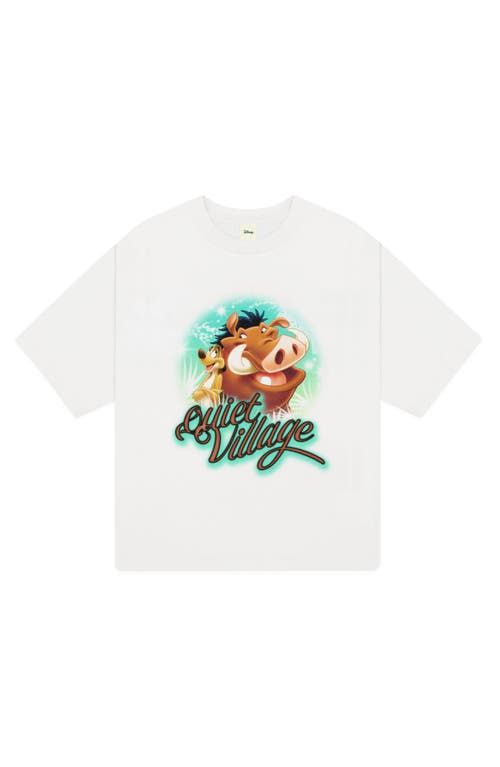 Museum of Peace & Quiet x Disney Kids' 'The Lion King' Quiet Village Airbrush Cotton Graphic T-Shirt in White at Nordstrom, Size Small