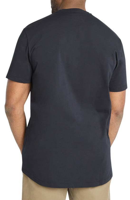 Shop Johnny Bigg Vertical Stripe Colorblock Curve Hem Cotton T-shirt In Sky