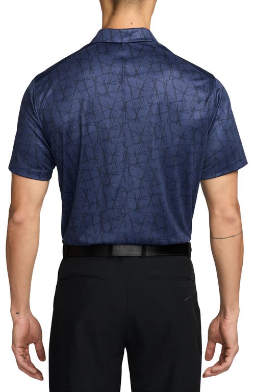 Shop Nike Victory Print Dri-fit Golf Polo In Midnight Navy/black