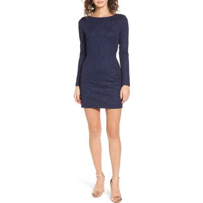 Love Nickie Lew Cross Back Metallic Dress, Blue