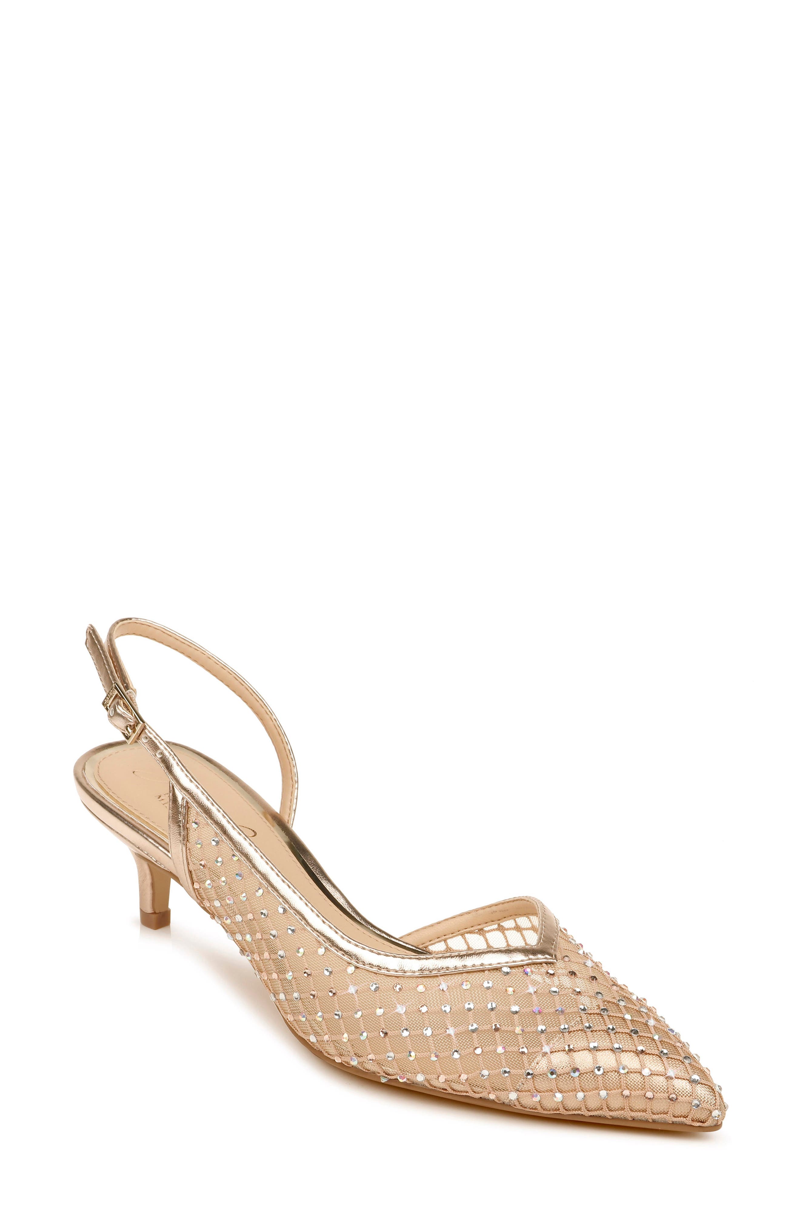 golden kitten heels