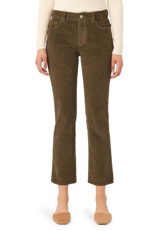 DL1961 Mara Instasculpt Mid Rise Ankle Straight Leg Corduroy Jeans in Dryad