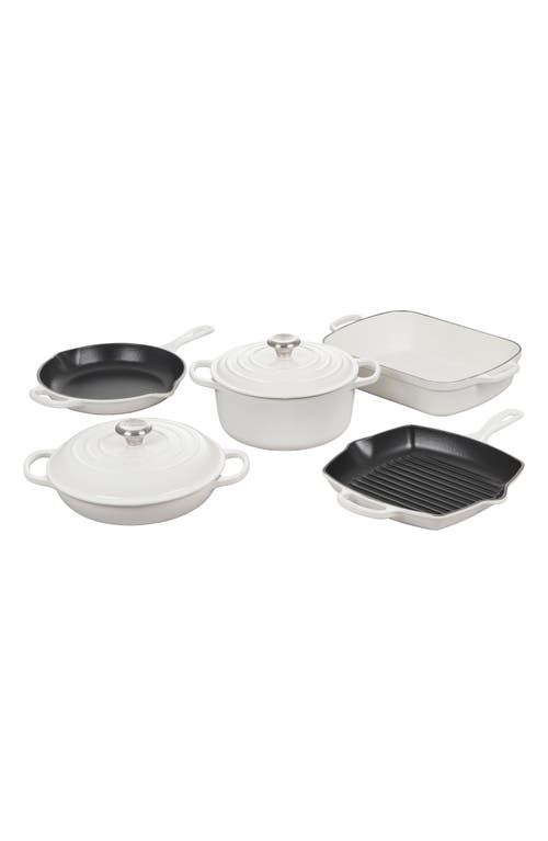 Le Creuset Signature 7-Piece Enameled Cast Iron Set in White at Nordstrom