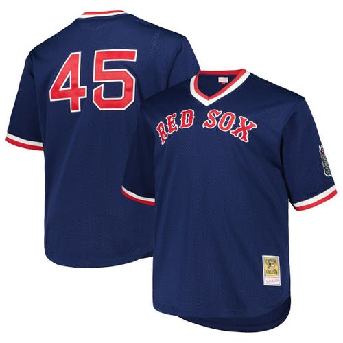 Men's Mitchell & Ness Pedro Martinez Navy Boston Red Sox 1999 Cooperstown Collection Mesh Pullover Jersey